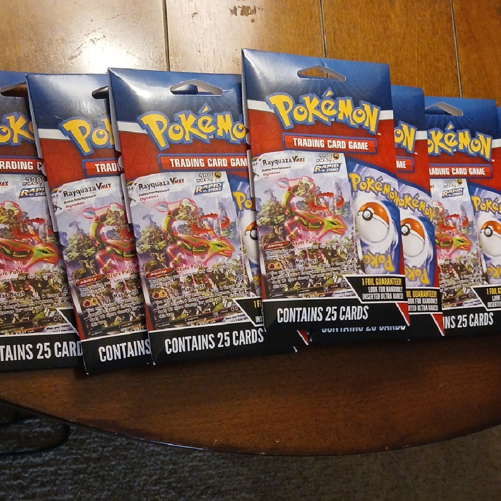 Pokemon Trading Card Game Packs with Blue and Red Design 10 Packs! Sealed!